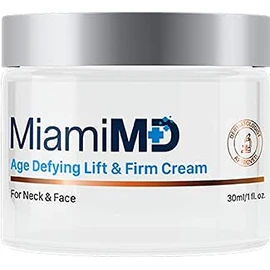 FLAT Miami MD Age Defying Lift and Firm Cream for Neck and Face - 30ML - SET OF 2, 1 Fl Oz (Pack of 2)