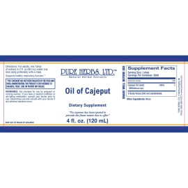 Pure Herbs: Oil of Cajeput - 4 oz.