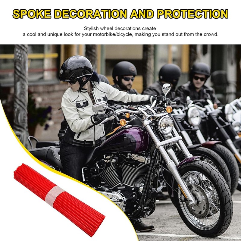 72-Pack Universal Spoke Protector Guards for Bikes, Motorcycles, Wheelchairs &