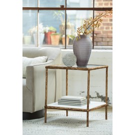 Signature Design by Ashley Ryandale Contemporary Accent Table, Antique Brass Finish