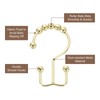 sourcing map 12Pcs Shower Curtain Hooks, Metal Double Glide Shower