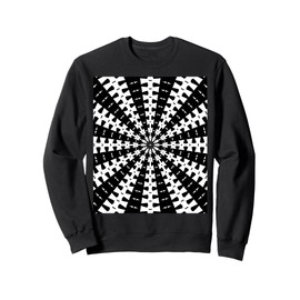 Starlight Beam With Dovetail Pattern White On Black Sweatshirt