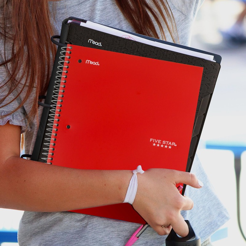 Five Star Spiral Notebook + Study App, 5 Subject, Wide