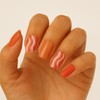 Boozyshop Press On French Nails Orange Waves