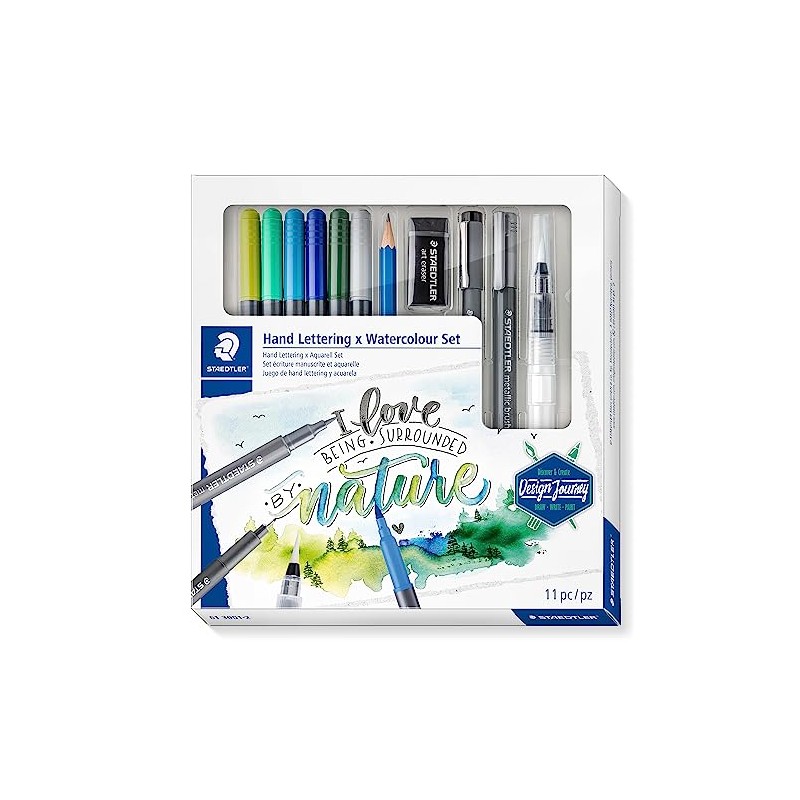 STAEDTLER 61 3001-2 - Juego de letras manuales y acuarelas