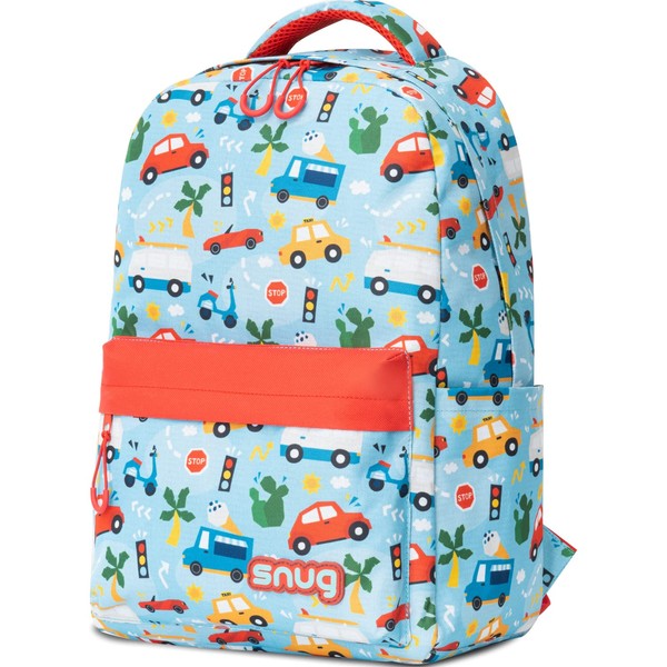Snug Kids Backpack for School, Sports and Travel Perfect for Ages 4+ (Cars)