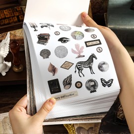 Scrapbooking Stickers Accessory Set, 40 Sheets Washi Sticker Vintage Planet Aesthetic Scrapbook Sticker Book Journal Accessories for Bullet Journal Accessories, Photo Albums, Notebook, DIY Arts