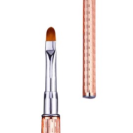 WOKOTO 1 Pcs Rose Gold Acrylic Nail Brush For Manicure Nail Art Painting Detail Brushes, Professional Nail Art Brush Set For Acrylic Application Polish UV Gel Builder Set Brush Tool