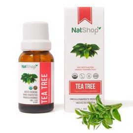 NATSHOP | Aceites Esenciales - Aceite Tea Tree para Difusor de Aceites Esenciales y Cuidado Personal | Aromatizante para Hogar Natural Aromaterapia Humidificador - Variedad de Aromas Skin Care 15ml