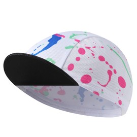 BikingBros White Cycling Cap - Polyester Cycling Hat-Under Helmet - Cycling Helmet Liner Breathable&Sweat Uptake