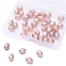 BEADIA Natural Pearl Beads Rice 6-7mm Purple Freshwater Cultured Loose Gemstone Beads for DIY Jewelry Making 13.8''/Strand HQ