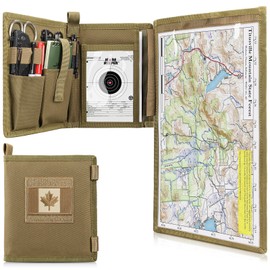 LIVANS Tactical Map Case Military Map Pouch Holder Army Map Protector Foldable Map Storage Bag Multifunctional for Outdoors or Hiking - 13"x10" Clear Viewing Area,1001D Oxford + Waterproof TPU