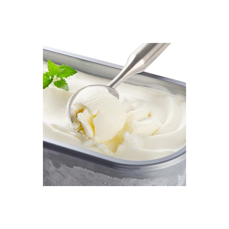 OYV - Cuchara de helado de acero inoxidable plateado, mango
