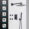 10" Matte Black Rainfall Shower Faucet Set with Rain Shower