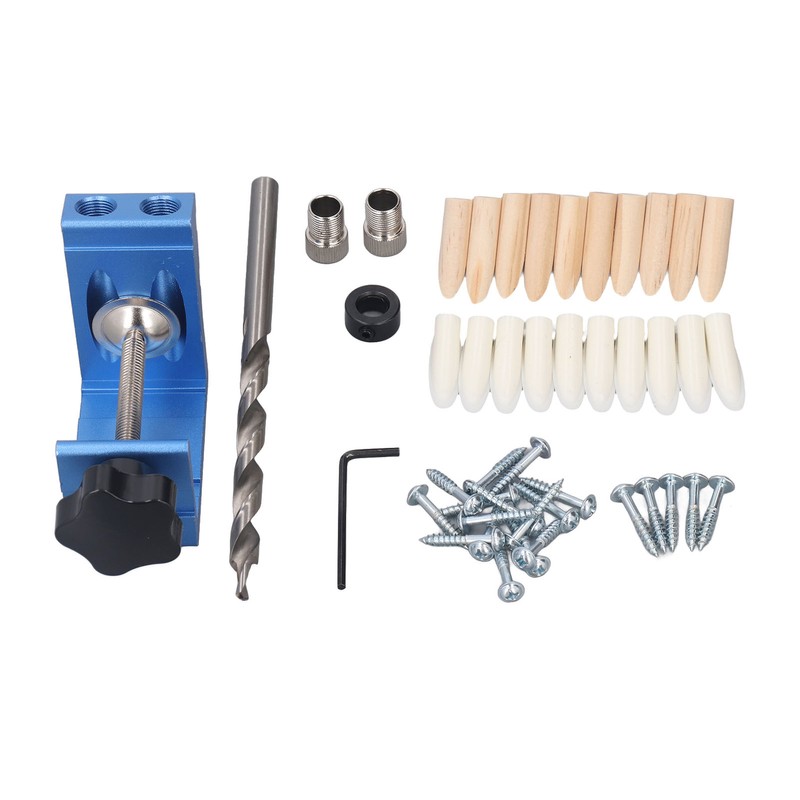 46PCS Set Pocket Dowel Hole Jig System Aluminum Alloy Slant