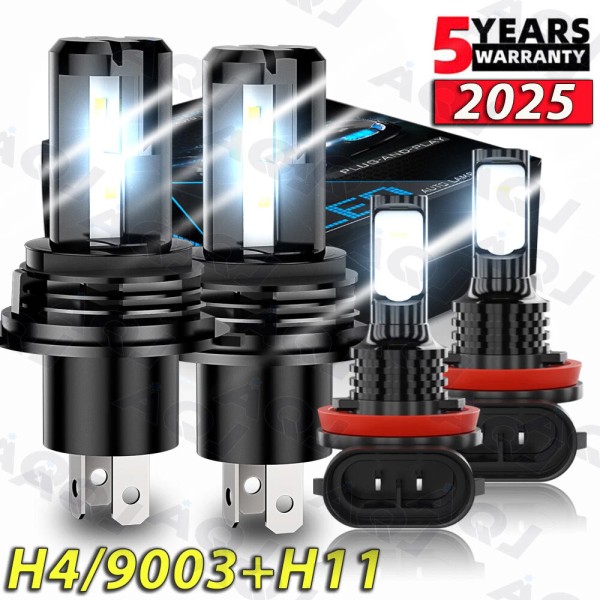 AQJ For Nissan Cube 2009-2014 4PC H4 H11 LED Headlight