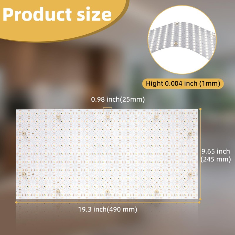 Dreamtrue 4PCS LED Backlight Sheet, 36W 6000K White Light Board,Bendable&Cuttable