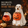 Halloween Ghost Dog Pumpkin Resin Figurine Hand-Painted Outdoor Indoor Holiday