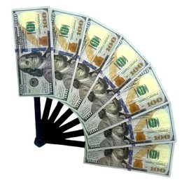 100 Dollar Note Design Folding Hand Fan - USA Souvenir - Novelty US Dollars Bill - Foldable Hand Fan - Wall Decoration Party - USA Gift