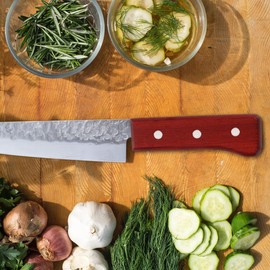 DOITOOL 2Pcs Pear Wood Knife Replacement Handles with Nuts Ergonomic Kitchen Cutter Grip for Comfortable Control and Knife Repair 3.93X1.25X0.59In