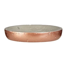 Premier Housewares Neptune Oval Soap Dish, Concrete, Grey/Copper, 11 x 14 x 3 cm