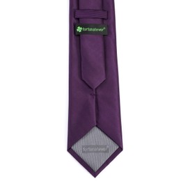fortunatever Mens Solid Color Tie,Slim&Formal Necktie With Multiple Colors+Pocket Square(2.36''&3.35'') (Plum Purple, 2.36'' Width)