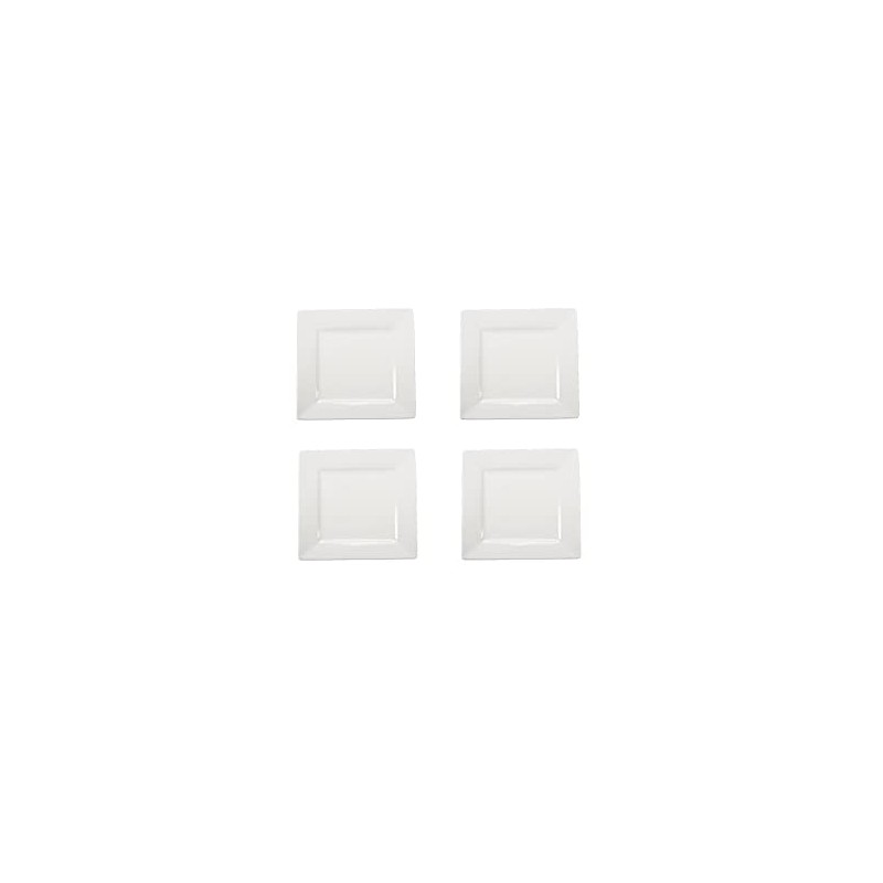 BIA Cordon Bleu 905162WS4SIOC White Square Plate, Set of 4,