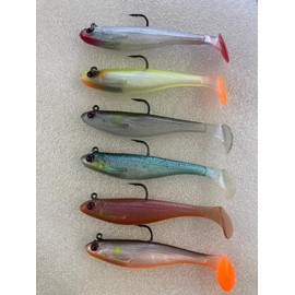searigs™ Fishing Lures 6 Pcs x9cm 12.6g Soft Fishing Lures, Soft Plastic Fishing Lures, Paddle Tail Swimbaits, Soft Artificial Lures for Fishing Bass & Trout Saltwater and Freshwater