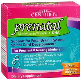 21st Century Prenatal Multivitamin + DHA Tablets and Softgels - 120 ct, Pack of 4