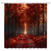 MYYJYY Fall Forest Shower Curtain Autumn Maple Leaves Sunshine Tree