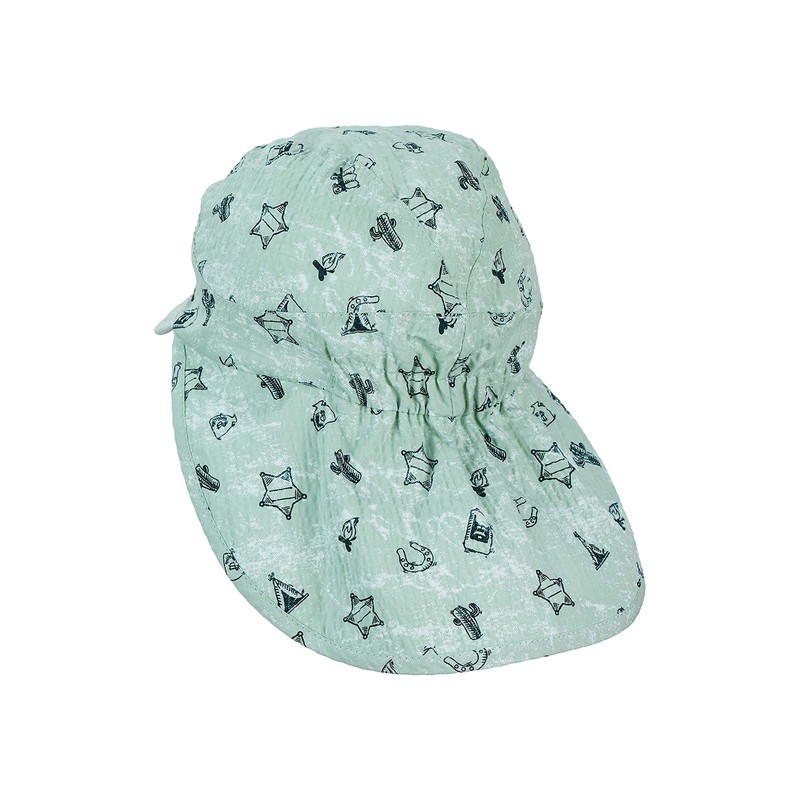 Sterntaler Boys Peaked Cap with Neck Protection, turquoise