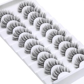 False Eyelashes Natural Strip Lashes Soft Cat Eye Lashes Easy to Apply For Daily Work and Wedding 14MM (TCB#102)