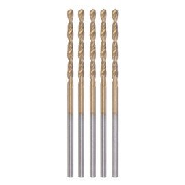 HARFINGTON 5pcs Twist Drill Bits 1.4mm Titanium Coated (HSS-E) M42 High Speed Steel 8% Cobalt Straight Shank for Stainless Steel Aluminum Alloy Metal