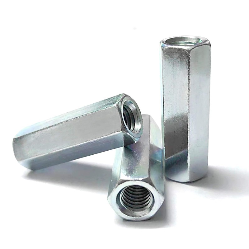 NIDAYE 50 Packs 1/4"-20 UNC Threaded Hex Rod Coupling Nuts,