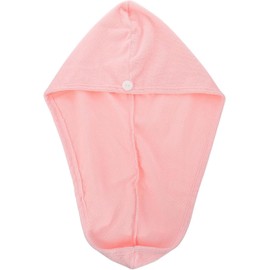 Mikikit Toalla de Microfibra para Secar la Cabeza Alta Absorción y Secado Rápido, Gorra Práctica para Cabello en Maquillaje y Lavado Facial, Color Rosa