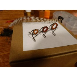 Black River Fly Shop Agate Stripping Guide Gun Smoke Redish insert 12MM-Right One - Rod Building