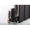 Team Controls Matt Black Corner TRV Thermostatic Radiator Valves Angled