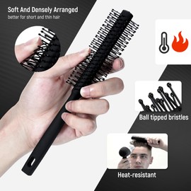3PCS Hair Styling Combs and Brush Set for Men, Roller Brush for Adding Volume - Professional Barber Tools for All Hair Types, Perfect for Styling, Grooming, and Detangling