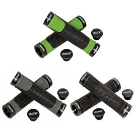 AWE® AWEGrip™ Alloy BMX MTB Bicycle Handlebar Locking Grips (Black/Green)