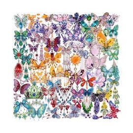 Transparent Butterfly Jewelry Stickers 50 Pcs Waterproof Trendy Necklaces Sticker for Laptop Water Bottles Scrapbook Phone Bumper Car Skateboard Computer,Vinyl Cute Insect Gem Decals for Girls Teens