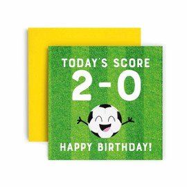 Huxters 2nd Birthday Card – Birthday Cards for Boys Girls – Football Goals Scored Happy Birthday Card – Birthday Card for Son or Daughter Brother Sister Friend Birthday Card Envelope (2nd)