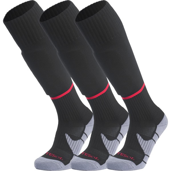 APTESOL Youth Soccer Socks Kids Knee High Team Sport Cushion