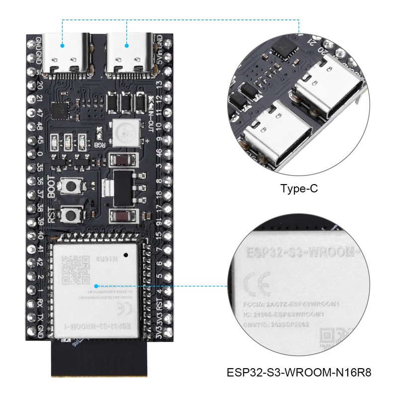ESP32 S3 DevKitC 1 N16R8 ESP32 S3 WROOM1 N16R8 Development