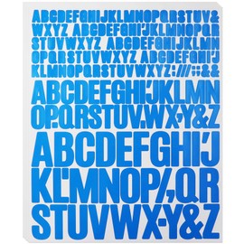 900 Pieces Letter Stickers, Sticky Alphabet Sticker for Scrapbook, Water Bottle, Mailbox, Signs, Boards - 5 Sheets Light Blue（0.5 Inch, 1 Inch and 1.5 Inch）