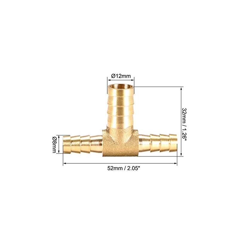 sourcing map 8 x 12 x 8 mm Hose ID