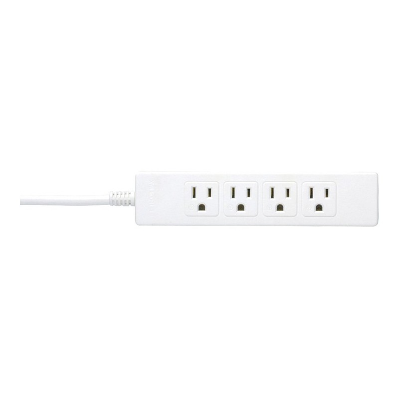BUFFALO BSTAPST3420WH 3-Pin Power Tap, 4 Count, Standard, 2 Meters,