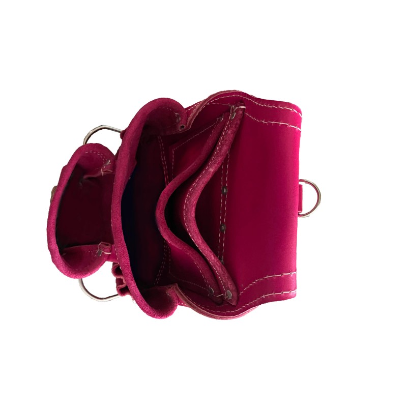 VILLAGE LEATHER 10 Pocket Pink Top Grain Leather Carpenter Tool