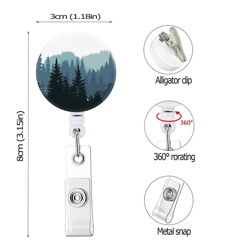 Badge Holder Knocent Retractable Badge Reel with Alligator Clip,Cute Carabiner
