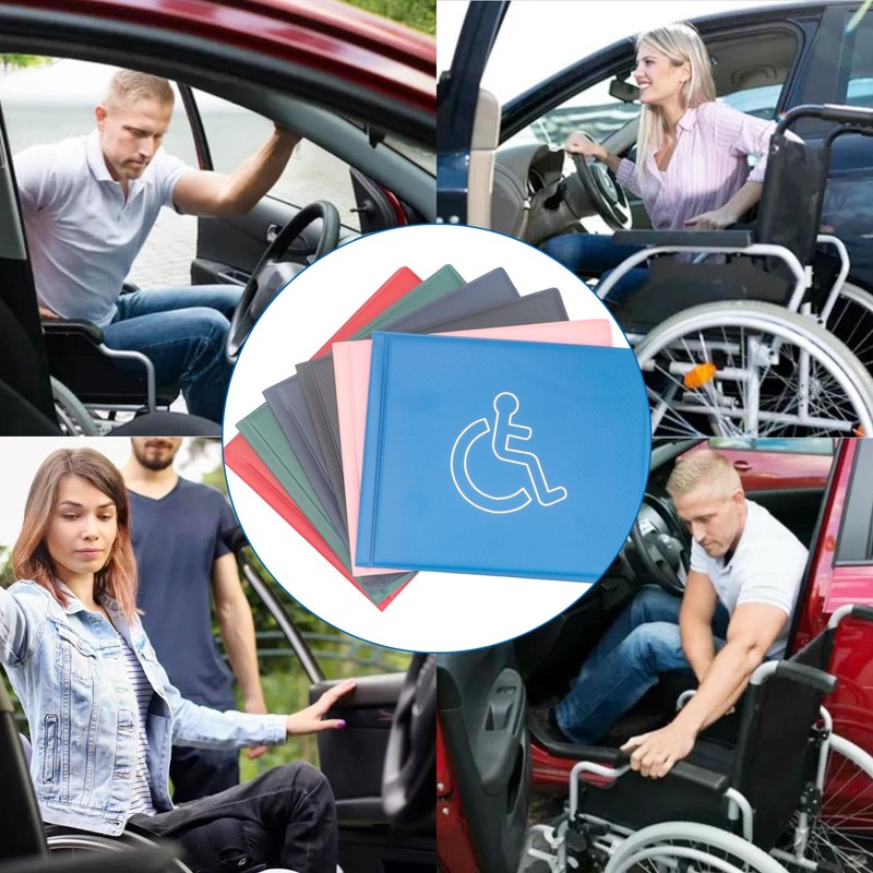 Disabled Badge, PU Leather Disabled Badge Holder for Car, Blue