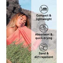 Fit-Flip Microfibre towel - compact, ultra lightweight & quick dry towel - the perfect gym, travel & beach towel - swimming towel for sports, camping & hiking (90x180cm peach + bag)